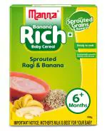 Manna Baby Cereal (6+ Months) | Sprouted Ragi & Banana| 100% Natural| 200g