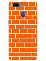 MobiEra Oppo Realme 2 Orange Bricks Design Plastic Hard Case Cover