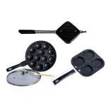 Home Pro Black Aluminium Non Stick Appam Patra, Mini Uttapam and Dosa Tawa (Pack of 3)