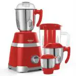 Maharaja Whiteline Ultramax Elite MX-222 3 Jar And 1 Juicer Jar Mixer Grinder (800 Watts, Red)