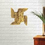 KridayKraft Ganesha Metal Statue,Ganpati Wall Hanging Sculpture,Metal Swastik Ganesha Murti Lucky for Home & Office,Religious Showpiec Gift idol on Diwali,Birthday,Wall Decorative Feng Shui Article...