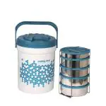 Pinnacle Blue Stainless Steel, Plastic Picnic Treat Estilo 6 Tiffin Box For Men And Women (Pack Of 6)