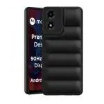 Casotec Motorola Moto G04 4G Back Cover | Shockproof Puff Case | Ultimate Drop Protection | Matte Soft TPU Case for Motorola Moto G04 4G (Black)