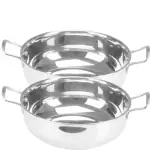 SHINI LIFESTYLE TRIPLY Stainless Steel Kadhai, 4L Kadhai 27cm Induction Base