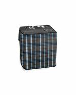 The Furnishing Tree Washing Machine Cover Check Black Compatible for GODREJ 8KG Semi-Automatic Top Loading WS EDGE PRO 80 5.0 PB3 MSWRD