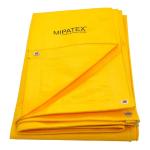 MIPATEX 130 GSM Tarpaulin Sheet with Aluminium Eyelets Yellow 40 x 27 ft