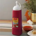 HAZEL Ketchup Squeeze Bottle with Cap | Squeeze Bottle for Commercial Use | Ideal for using at Home & Restaurent , Red, 540 ml, Set of 4