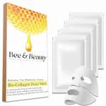 Bee & Beauty - Feel the magic of Honey | Collagen Overnight Mask 4 PC | Korean Mask For Glass Skin | Hydrating Mask With Honey For Deep Hydration, Pore Minimizing, Elasticity Improvement, Pigmentation, De-Tan