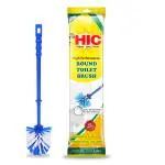 HIC Round Plastic Toilet Cleaning Brush for Toilet & Bathroom with Long Handle (Multicoloured) Pack of 2