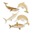 Decor Kafe Paintable Fishes Wooden Laser Cut for Decoration DIY Prodcuts for kids, parties, art and craft pack of 20