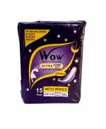 WOW Ultra Jumbo Nighter 320MM Extra Soft and Comfort Day Night XXL Sanitary Pads -(Pack of 15 Pads)