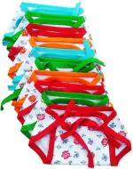 Sunuo Mile Fashion Multicolour Cotton Washable Reusable Hosiery New Born Diapers For Girls (0-6 M) Pack Of 10