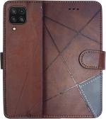 SUPER-ME Samsung F22 4g Dark Brown Leather Dual Protection Mobile Flip Cover