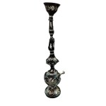 AL KARAMA HOOKAH TOBACCO Brass Hookah Jaipuri Print Antique Hookah (BlackPrinted) 22 Inch Big Size Brass Hookah Hotelware, Homeware For Living Room
