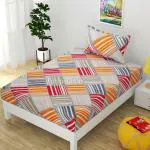 SAVOY CONCEPTS Classic Paint Splash Cotton Geometric 1 Double Bedsheet with 2 Pillow Covers 36 x 72 inch SAVOY-SINGLE-01
