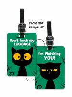 Lentikart 3D Lenticular Luggage Tag Single Piece | Cat | Luggage/Bag/Travel ID Label Tags for Suitcase & School Bags