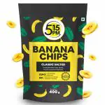 5:15PM Fresh Crispy Yellow Banana Wafers Chips, Classic Salted Flavour, 400 g