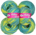 M.G Enterprise Wool Yarn, Premium cinco Multi Green Pack of 10 pc 25 gm each