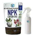Shiviproducts NPK 20-20-20 Fertilizer Mixed with Root Growth Hormone for Home Garden Plants Flowering Free Spray Bottle 1.9 kg, 200 ml (pack of 2)