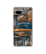 Casotec Decorative Stone Cladding Design Printed Silicon Soft TPU Back Case Cover Google Pixel 6a 5G