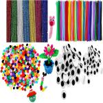 Lakeer Pom Pom Craft 330 Pcs Kit Pom Pom Balls, Pipe Cleaner, Glitter Pipe Cleaner, Googly Eyes, for Art & Craft, Kids Play/Fun Time, Decoration & DIY Projects.
