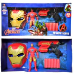 Kart In Box | Set of Iron Man | Iron Man Toys | Iron Man Action Figure Toy | Play Gun with Bullets | Mask (Big in Size)