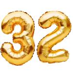 Party Midlinkerz Plastic 16 inch Golden Birthday and Anniversary Foil Number Helium Balloons