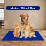 AMORITE Ultra-Absorbent Reusable Pet Mat - Washable, Leak-Proof, 100 x 70 cm ,Medium, Non-Slip Waterproof Pad for Dogs, Cats, and Small Pets Pee pad - Durable and Machine Washable(Royal Blue)