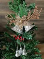 CraftVatika Christmas Decoration Jingle Bells Wall Hanging Home Decor Tree Decorations (Red)