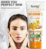  KURAIY 100% Natural Vitamin C Brightening Face Wash For Dry Skin Oily Skin Combination Moisturizing 
