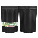 Deera Black Polyester Stand Up Ziplock Storage Pouch - 100 Pcs