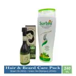 SURBHI Hair & Beard Care Pack- Beard Growth Oil and Green Tea Shampoo with Conditioner - 240ml