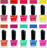 OUR Beauty Multicolor High Quality Quick Dry Long Lasting Hd Colors Nail Polish 2Feb2049, 80 ml (Set Of 10)