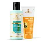 Khadi Organique Aloevera Face Wash With Scrub & Sunscreen Body Lotion/cream Spf 60 | Khadi Face Wash | Khadi Sunscreen Lotion | Pack of 2