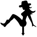 Ubuntu - Sitting Girl Cake Topper - Material MDF Wood - 6in Height - Matte Black - SS10 - Pack of 1