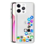 HILLS & MILES Social Media and iOS Icons Moving Liquid Soft Silicon Protection Back Case for iPhone 13 ProMax(Transparent, Clear) H&M-IP13ProMax-681-Transparent