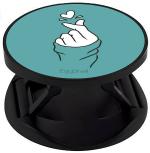 Eggshell Black Silicone Mobile Finger Grip Back Holder for All Basic Cell Phone And Tablets