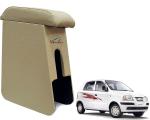 WolkomHome Car Arm Rest Wooden Armrest Beige Color with Cushion & Storage Box for Santro Xing