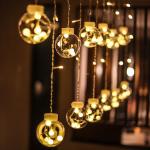 Curtain Lights 12 Bulb, LED String led Light 3.5 Meter for Diwali Decoration-Strip led Light for Party Birthday/Valentine/Christmas Room Decor- (Warm White, Corded Electric, Plastic)