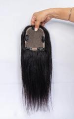 K-Hair Women Black Natural Hair lace base topper 5/5 inch (Pack of 1)