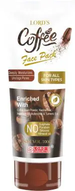 Lord's Homeopathic Laboratory Private Limited Coffee face pack coffee Bean powder,Niacinamide multani mitti & Turmeric ext for all skin Type 100ml