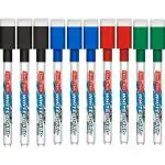 SONI OFFICE MATE Whiteboard Marker with Duster on Cap, Pack of 10 (Set of 1, Multicolor)