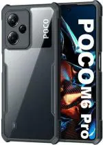 XOVO Back Cover for POCO M6 Pro 5G, POCO M6 Pro (Transparent, Dual Protection, Pack of 1)