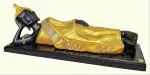 Make A Wish Snowbird Yellow Resin Reclining Sleeping Buddha Statue Home Decor Showpiece Idol Gift