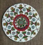 KUTCHCRAFT Mud and Mirror Art Work Wall Hanging for Home Decoration, Size : 12