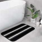 SITTELLA Anti Skid Water Soaking Microfiber Bathroom Door Mat, Water Absorbent mat (35x55cm) (Black)
