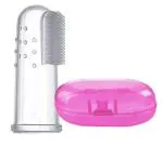 QinPin Baby finger toothbrush Silicone (Pack of 1) ultra soft oral hygiene non toxic tongue cleaner Ultra Soft Toothbrush