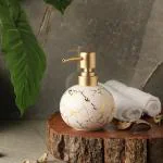 The Decor Mart White Round Spider Web Soap DIspenser (10x10x14 cms)