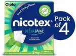 Cipla Nicotex Nicotine Ultramint Gums 2Mg, Helps To Quit Smoking, 9 Gums Each Pack Smoking Cessations (Pack Of 4)