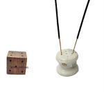 Arman Spoons Brown Wooden, Marble Mini Incense Stand (Pack Of 2)